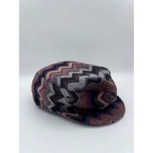 Arden B Newsboy Cap Wool Blend Multi Color Chevron Zigzag Flat Hat A-804